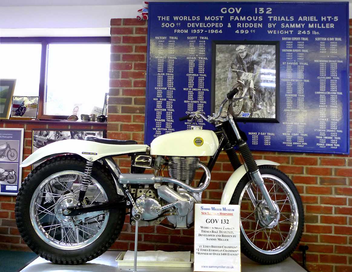 L1010556.JPG - Like the sign says, this is a very famous motorcycle, maybe the most well known in Great Britain. It ruled the trials world during the four-stroke era (i.e. pre-Bultaco).